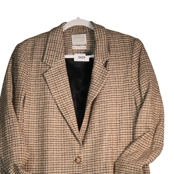 Vintage Onna Wear Blazer Womens S Jacket Pockets 100% Hand Woven Silk Tweed USA - Picture 2 of 8